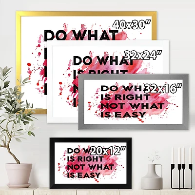 Toile « Do What Is Right Not Easy I »