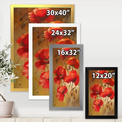 Toile « Red Blossoming Poppies IV »