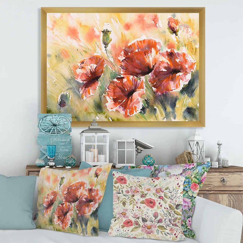 Red Poppy on A Field  Wall Art