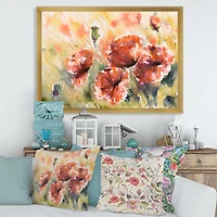 Red Poppy on A Field  Wall Art