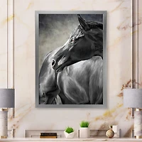Portrait of A Black Horse  Canvas Wall Art Print