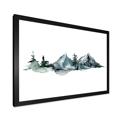 Minimalistic Winter Mountains and Fir Forest III  Canvas Wall Art Print