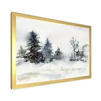 Christmas Minimalistic Forest Landscape and Snow Canvas Wall Art