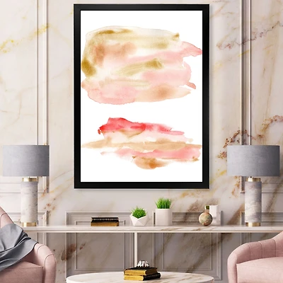 Abstract Set with Pink Gold Beige and Red Spots  Canvas Wall Art Print