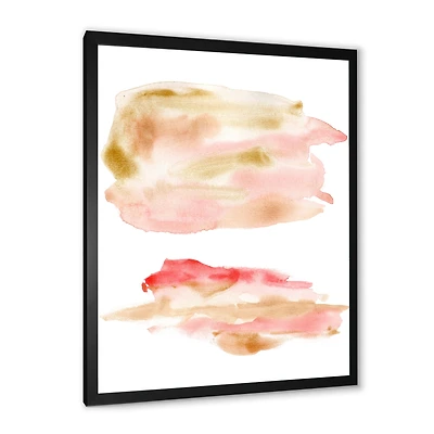 Abstract Set with Pink Gold Beige and Red Spots Canvas Wall Art Print