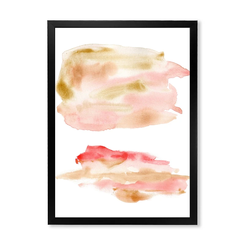Abstract Set with Pink Gold Beige and Red Spots  Canvas Wall Art Print