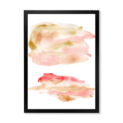 Abstract Set with Pink Gold Beige and Red Spots Canvas Wall Art Print
