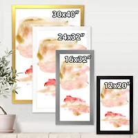 Abstract Set with Pink Gold Beige and Red Spots  Canvas Wall Art Print