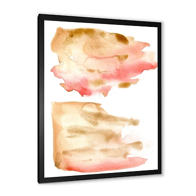 Pink Gold Red and Beige Abstract Clouds  Canvas Wall Art Print