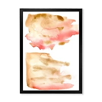 Pink Gold Red and Beige Abstract Clouds  Canvas Wall Art Print