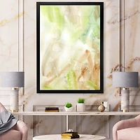 Pastel Abstract with Green Brown and Beige Spots Canvas Wall Art Print