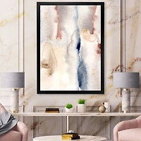 Pastel Abstract with Dark Blue Pink & Gray Spots  Wall Art