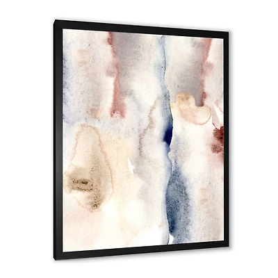 Pastel Abstract with Dark Blue Pink & Gray Spots  Wall Art