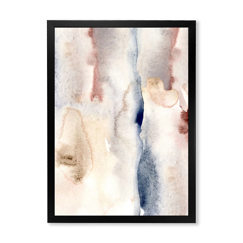 Pastel Abstract with Dark Blue Pink & Gray Spots  Wall Art