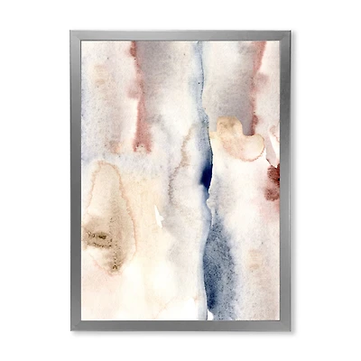 Pastel Abstract with Dark Blue Pink & Gray Spots Wall Art
