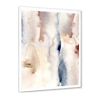 Pastel Abstract with Dark Blue Pink & Gray Spots  Wall Art