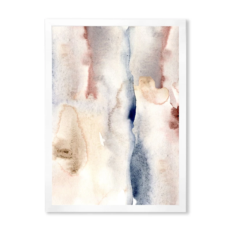 Pastel Abstract with Dark Blue Pink & Gray Spots  Wall Art