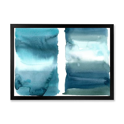 Ocean Blue Aquatic Abstract Impression I Canvas Wall Art Print
