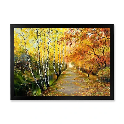 River The Autumn Woods  Canvas Wall Art Print
