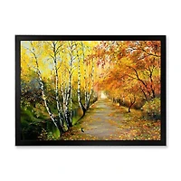 River The Autumn Woods  Canvas Wall Art Print