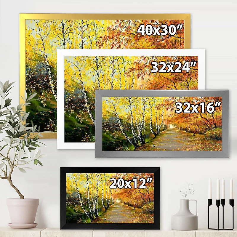 River The Autumn Woods  Canvas Wall Art Print