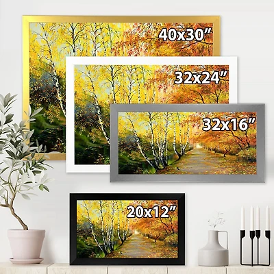 River The Autumn Woods  Canvas Wall Art Print
