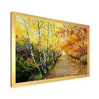 River The Autumn Woods  Canvas Wall Art Print
