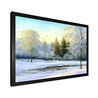 Green Trees Beautiful Winter Landscape Wall Art