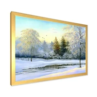 Green Trees Beautiful Winter Landscape Wall Art