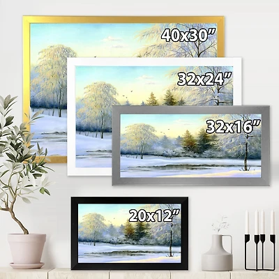 Green Trees Beautiful Winter Landscape Wall Art