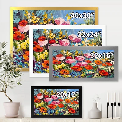 Colorful Spring WildFlowers Canvas Wall Art Print
