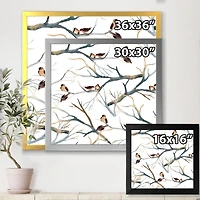 Little Birds on The Tree Branches I  Wall Art