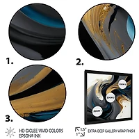 White and Gold Liquid Art IV Wall