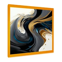 White and Gold Liquid Art IV Wall