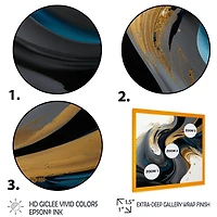 White and Gold Liquid Art IV Wall