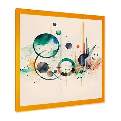 Multi-Color Watercolor Geometric Art Wall