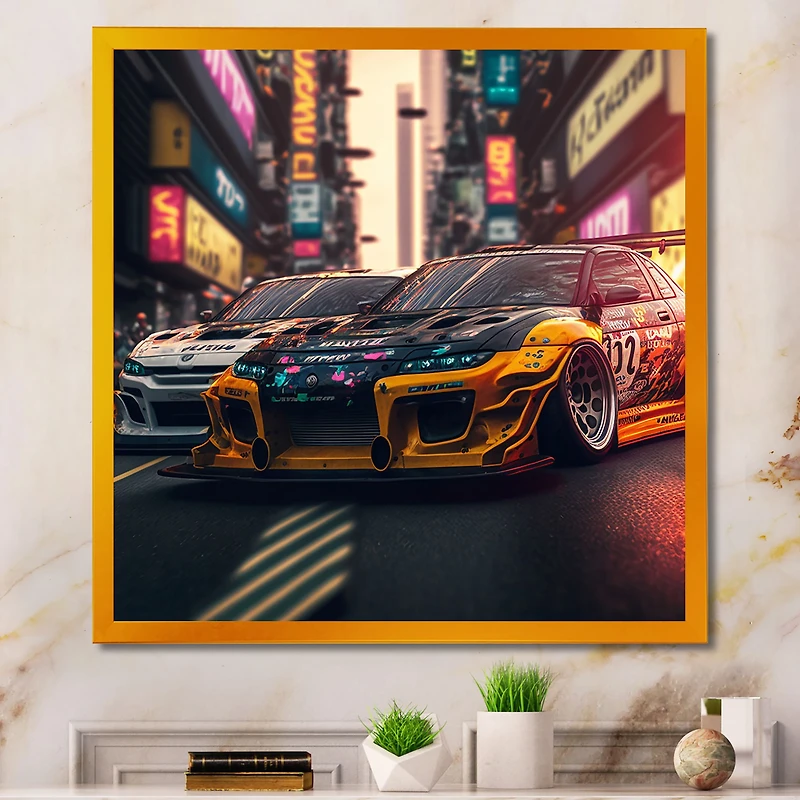 Art mural « Tunning Car Drifting Tokyo »