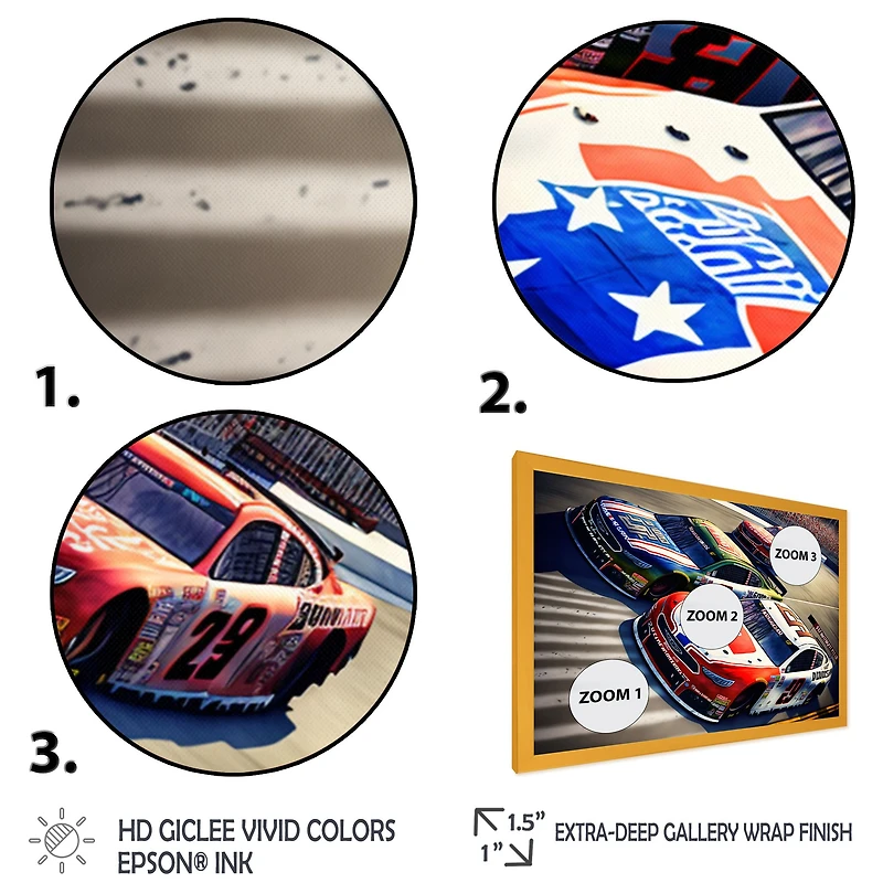 American Race Car Framed Wall Art