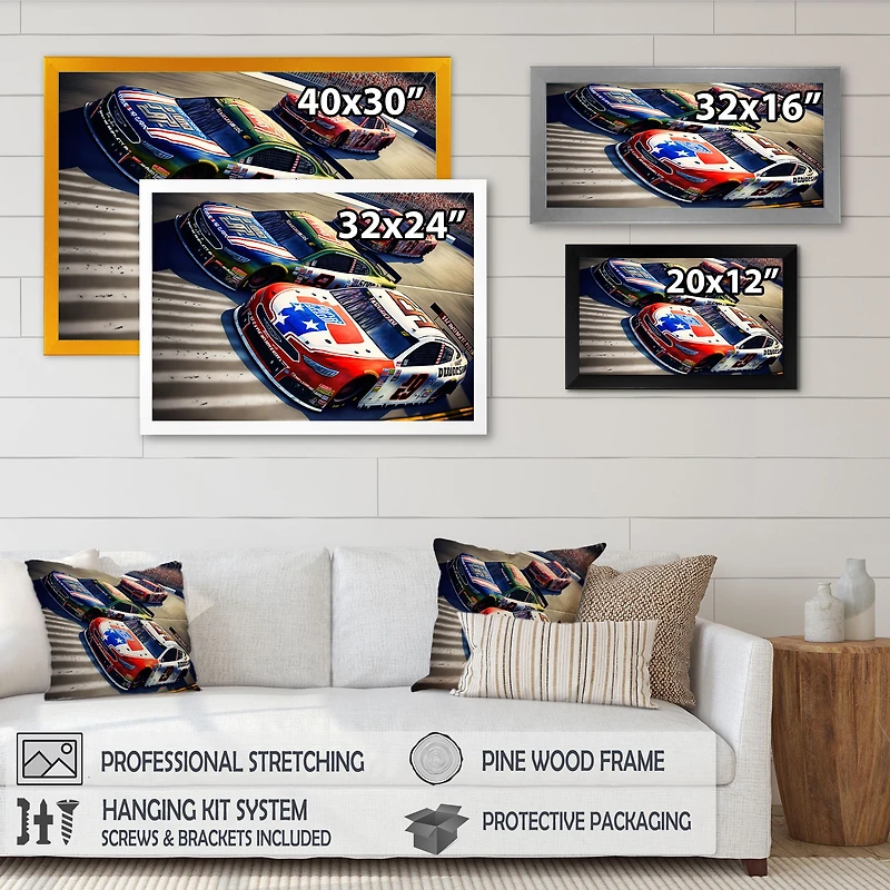 American Race Car Framed Wall Art