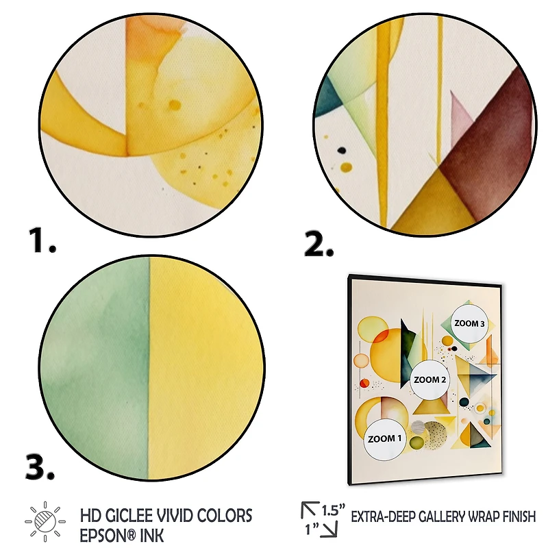 Yellow Multi Shape Abstract I Wall Art