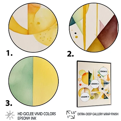 Yellow Multi Shape Abstract I Wall Art