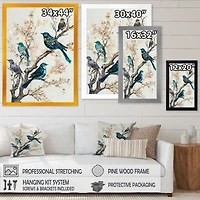 Multicolor Birds On Plum Blossoms Tree IX Wall Art