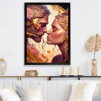 Gold And Pink Couple Art Wall