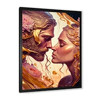 Gold And Pink Couple Art Wall