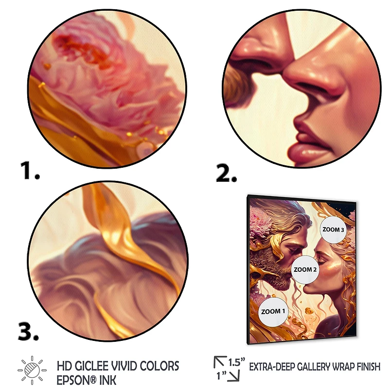 Gold And Pink Couple Art Wall