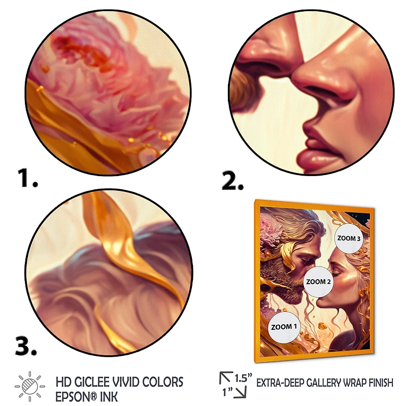 Gold And Pink Couple Art Wall