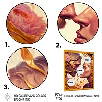 Gold And Pink Couple Art Wall