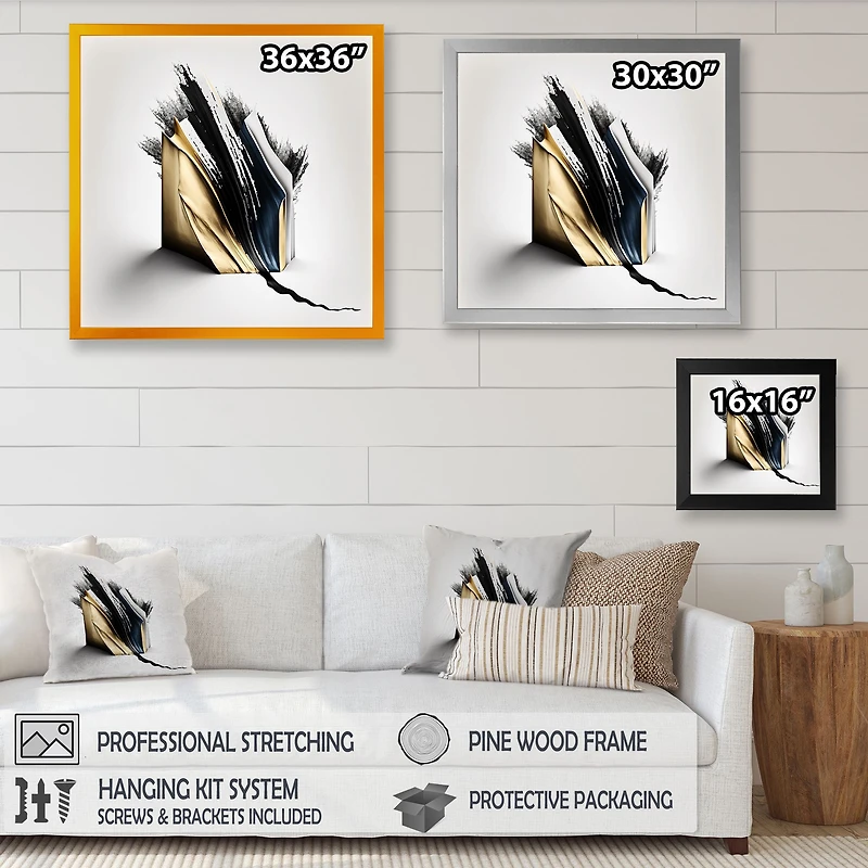 Black And Gold Cubic Expression VI Wall Art