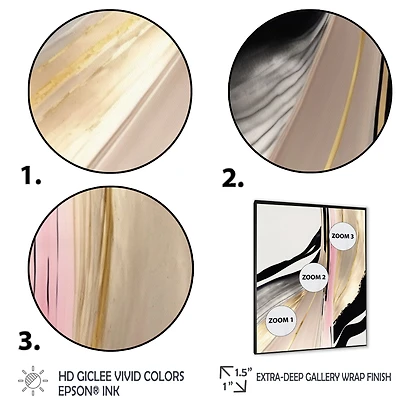 Minimalism Pink And Gold Cubic Fusion VII Wall Art