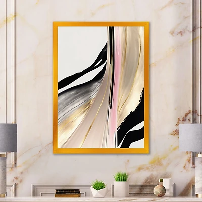 Minimalism Pink And Gold Cubic Fusion VII Wall Art